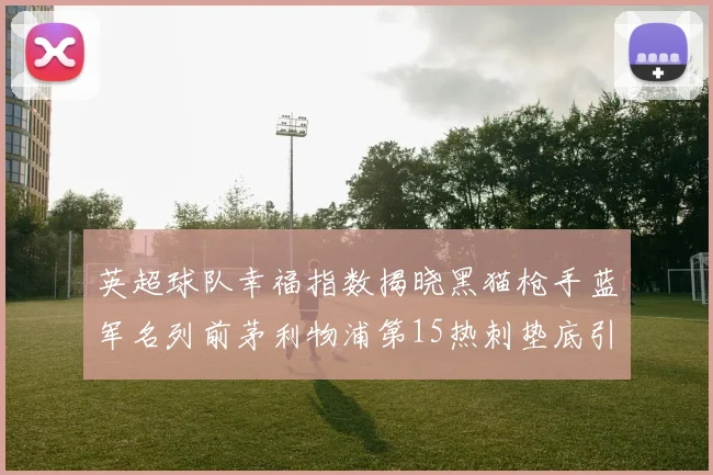 英超球队幸福指数揭晓黑猫枪手蓝军名列前茅利物浦第15热刺垫底引关注